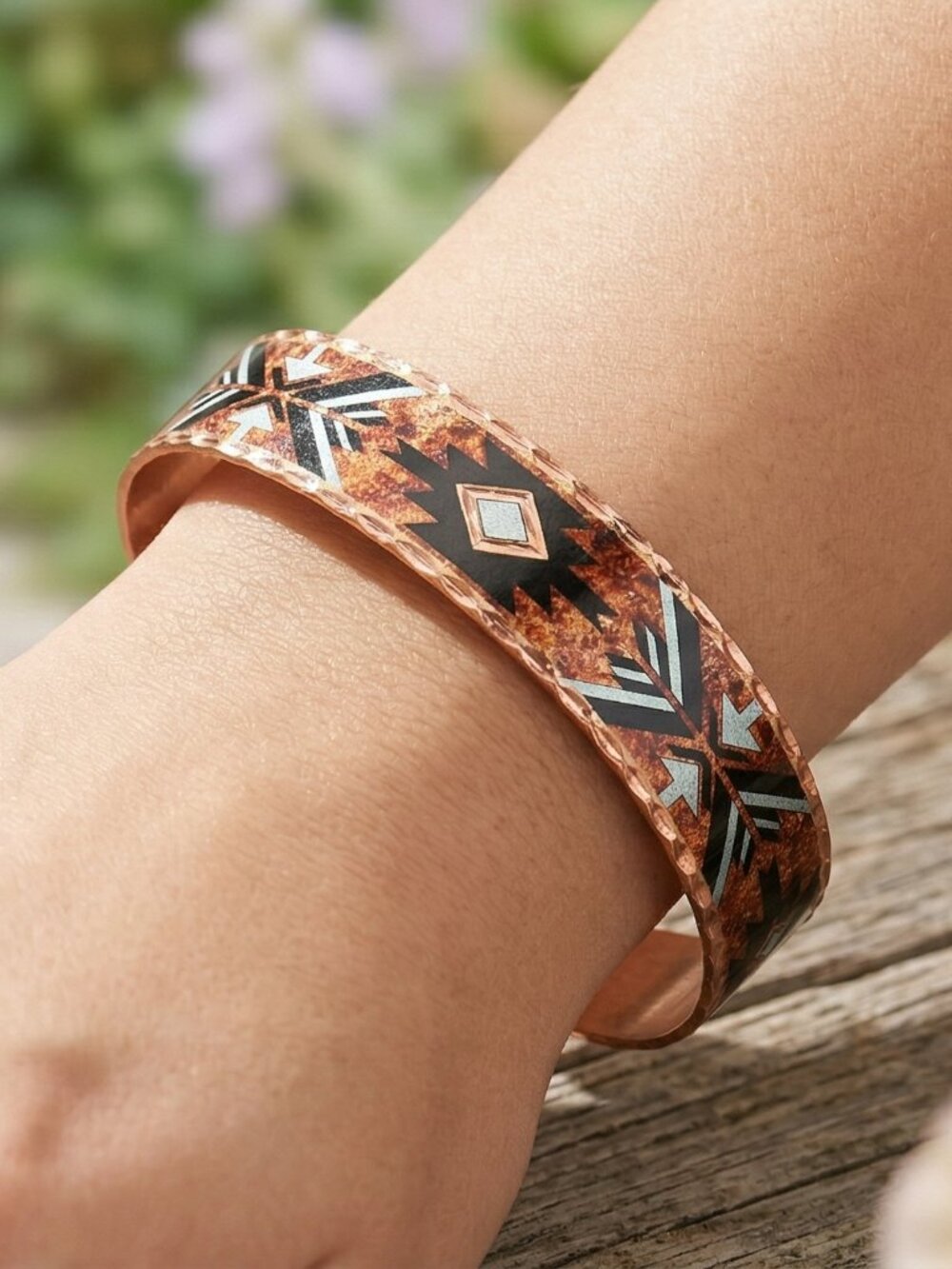 Copper Reflections Cuff Bracelets Fire Sunburst
